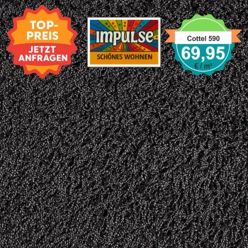 Draufsicht JAB Cottel 590 Anthrazit – Teppichboden, Farbe Anthrazit, Preis 69,95 €/m²